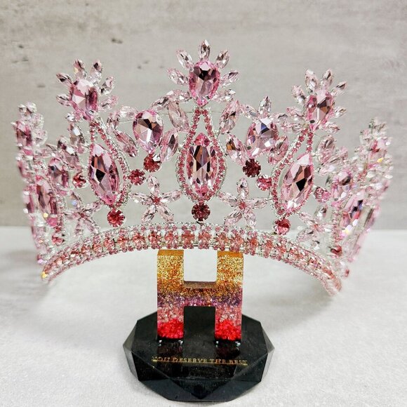 Pink Wedding Crown, Royal Princess Crown, Homecoming Prom, Quinceanera Crown main image 9